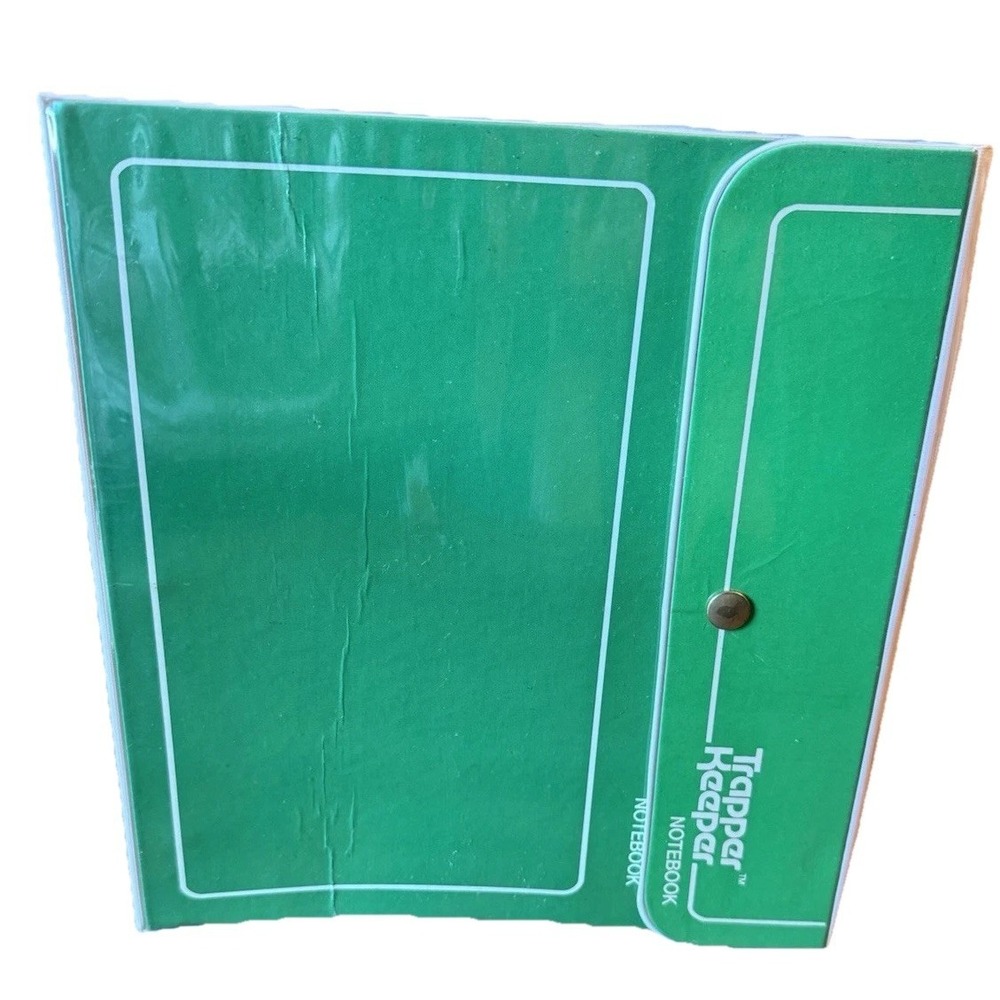 Vintage Mead Trapper Keeper Notebook Green Folder Binder School Supplies 80s 90s